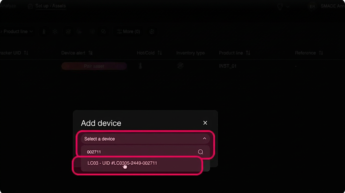 Pair your device — Select your device